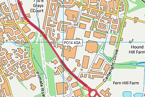 PO14 4QA map - OS VectorMap District (Ordnance Survey) PO14 4QA map - OS VectorMap District (Ordnance Survey)