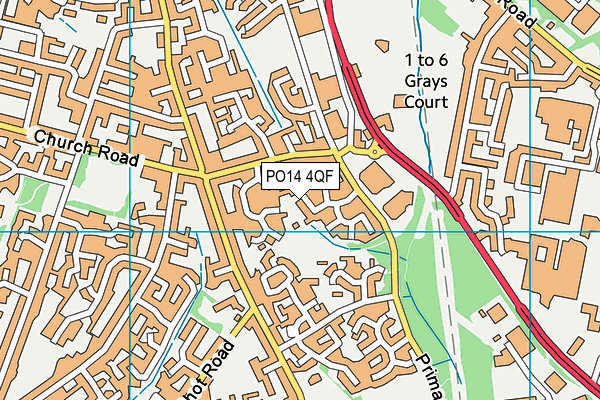 PO14 4QF map - OS VectorMap District (Ordnance Survey) PO14 4QF map - OS VectorMap District (Ordnance Survey)