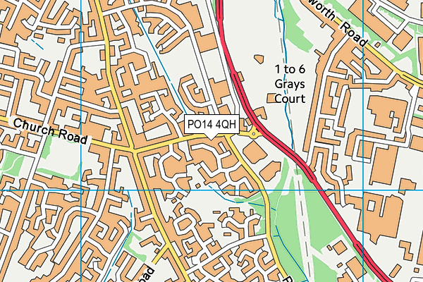 PO14 4QH map - OS VectorMap District (Ordnance Survey) PO14 4QH map - OS VectorMap District (Ordnance Survey)