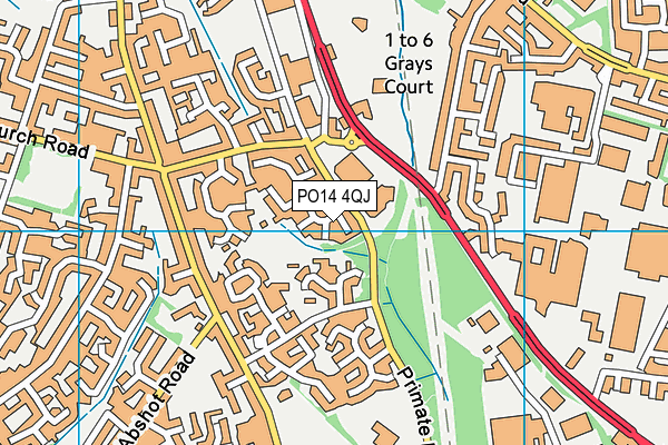 PO14 4QJ map - OS VectorMap District (Ordnance Survey) PO14 4QJ map - OS VectorMap District (Ordnance Survey)