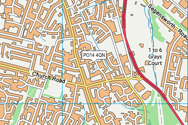 PO14 4QN map - OS VectorMap District (Ordnance Survey) PO14 4QN map - OS VectorMap District (Ordnance Survey)