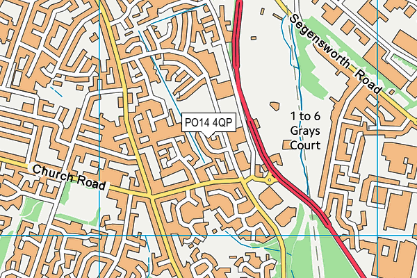 PO14 4QP map - OS VectorMap District (Ordnance Survey) PO14 4QP map - OS VectorMap District (Ordnance Survey)