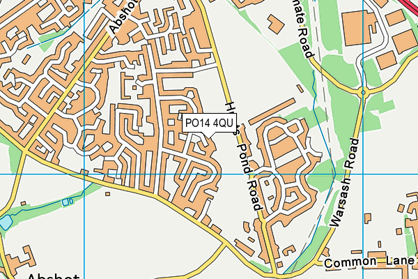 PO14 4QU map - OS VectorMap District (Ordnance Survey) PO14 4QU map - OS VectorMap District (Ordnance Survey)