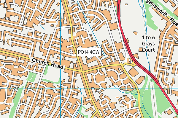 PO14 4QW map - OS VectorMap District (Ordnance Survey) PO14 4QW map - OS VectorMap District (Ordnance Survey)