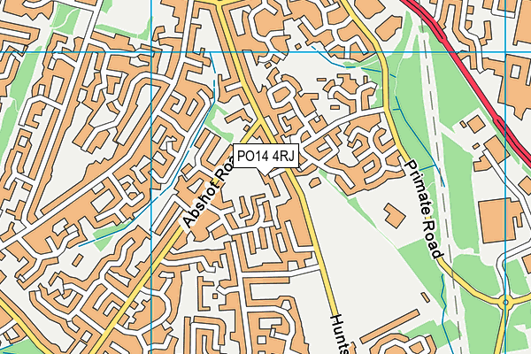 PO14 4RJ map - OS VectorMap District (Ordnance Survey) PO14 4RJ map - OS VectorMap District (Ordnance Survey)