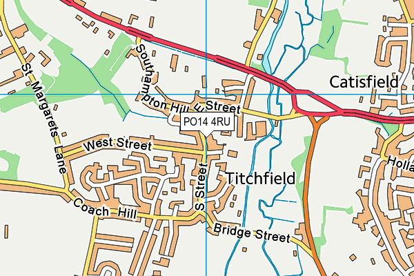 PO14 4RU map - OS VectorMap District (Ordnance Survey) PO14 4RU map - OS VectorMap District (Ordnance Survey)