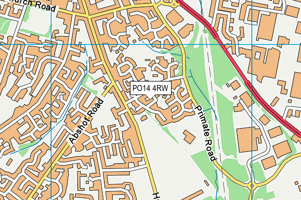 PO14 4RW map - OS VectorMap District (Ordnance Survey) PO14 4RW map - OS VectorMap District (Ordnance Survey)