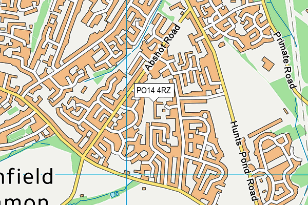 PO14 4RZ map - OS VectorMap District (Ordnance Survey) PO14 4RZ map - OS VectorMap District (Ordnance Survey)