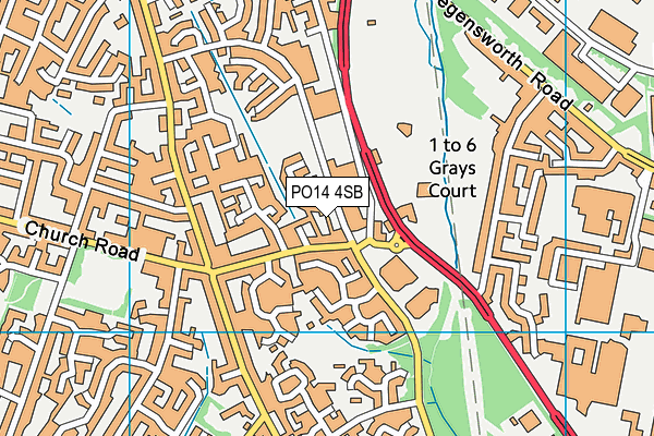 PO14 4SB map - OS VectorMap District (Ordnance Survey) PO14 4SB map - OS VectorMap District (Ordnance Survey)