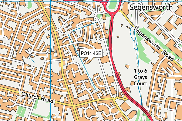 PO14 4SE map - OS VectorMap District (Ordnance Survey) PO14 4SE map - OS VectorMap District (Ordnance Survey)