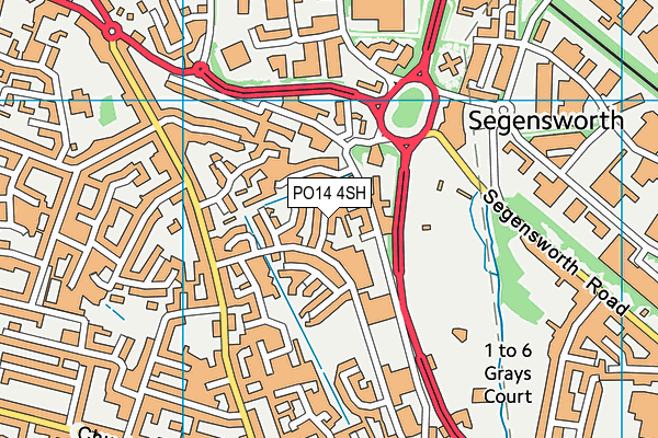 PO14 4SH map - OS VectorMap District (Ordnance Survey) PO14 4SH map - OS VectorMap District (Ordnance Survey)