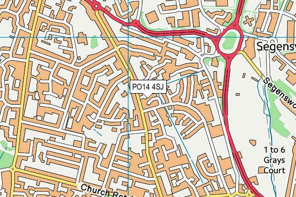 PO14 4SJ map - OS VectorMap District (Ordnance Survey) PO14 4SJ map - OS VectorMap District (Ordnance Survey)