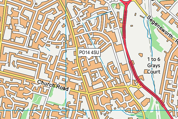 PO14 4SU map - OS VectorMap District (Ordnance Survey) PO14 4SU map - OS VectorMap District (Ordnance Survey)