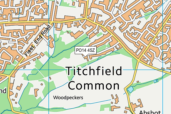 PO14 4SZ map - OS VectorMap District (Ordnance Survey)