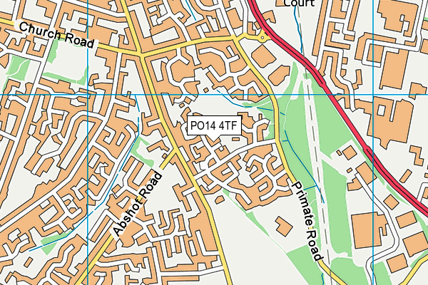 PO14 4TF map - OS VectorMap District (Ordnance Survey) PO14 4TF map - OS VectorMap District (Ordnance Survey)