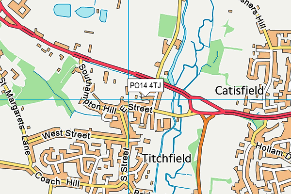 PO14 4TJ map - OS VectorMap District (Ordnance Survey) PO14 4TJ map - OS VectorMap District (Ordnance Survey)