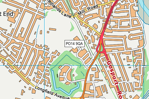 PO14 9QA map - OS VectorMap District (Ordnance Survey) PO14 9QA map - OS VectorMap District (Ordnance Survey)