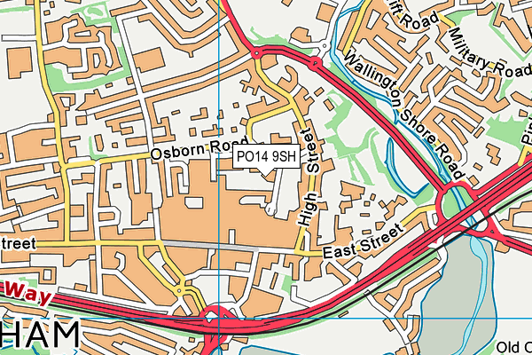 PO14 9SH map - OS VectorMap District (Ordnance Survey) PO14 9SH map - OS VectorMap District (Ordnance Survey)