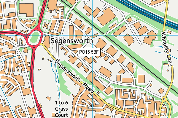 PO15 5BF map - OS VectorMap District (Ordnance Survey) PO15 5BF map - OS VectorMap District (Ordnance Survey)