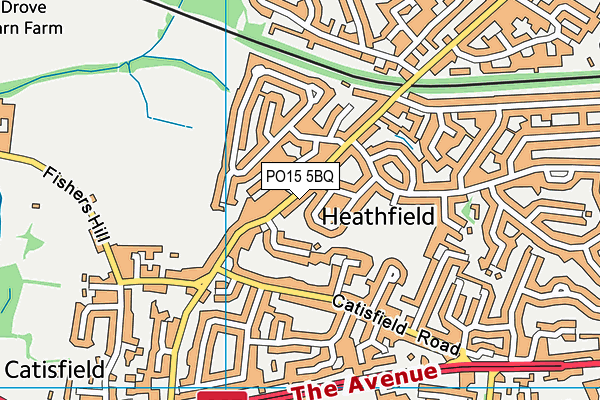 PO15 5BQ map - OS VectorMap District (Ordnance Survey)