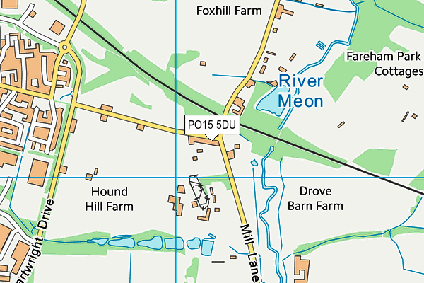PO15 5DU map - OS VectorMap District (Ordnance Survey)