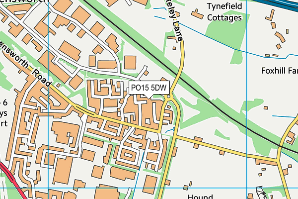 PO15 5DW map - OS VectorMap District (Ordnance Survey) PO15 5DW map - OS VectorMap District (Ordnance Survey)