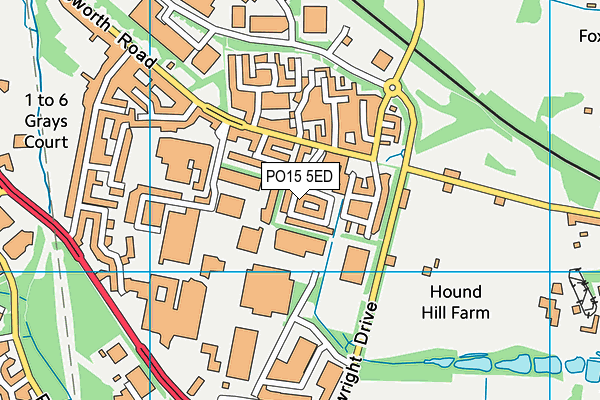 PO15 5ED map - OS VectorMap District (Ordnance Survey) PO15 5ED map - OS VectorMap District (Ordnance Survey)