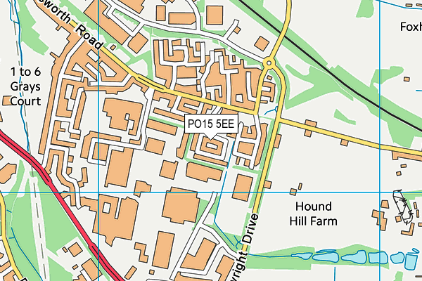 PO15 5EE map - OS VectorMap District (Ordnance Survey) PO15 5EE map - OS VectorMap District (Ordnance Survey)
