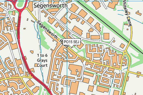 PO15 5EJ map - OS VectorMap District (Ordnance Survey) PO15 5EJ map - OS VectorMap District (Ordnance Survey)