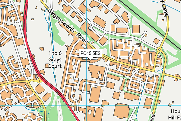 PO15 5ES map - OS VectorMap District (Ordnance Survey) PO15 5ES map - OS VectorMap District (Ordnance Survey)