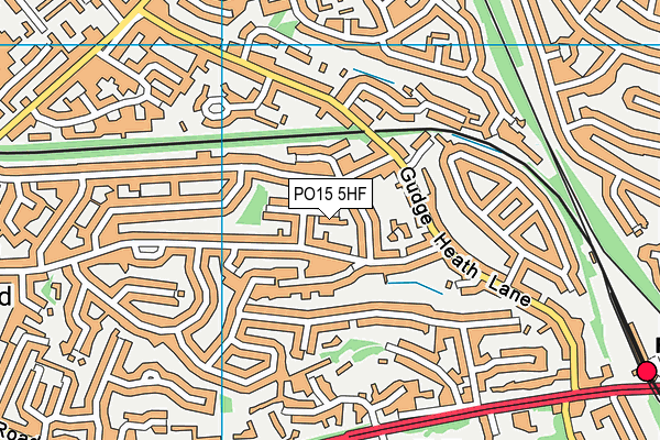 PO15 5HF map - OS VectorMap District (Ordnance Survey)