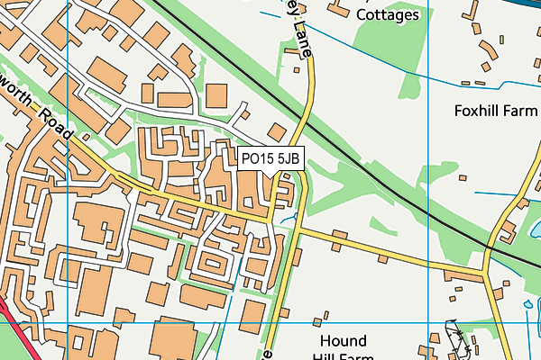 PO15 5JB map - OS VectorMap District (Ordnance Survey) PO15 5JB map - OS VectorMap District (Ordnance Survey)