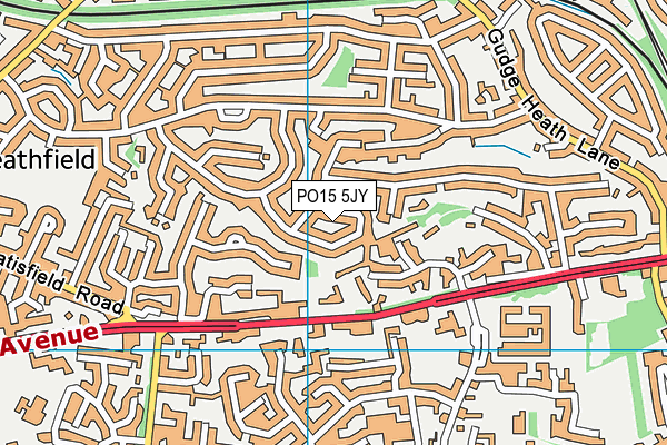 PO15 5JY map - OS VectorMap District (Ordnance Survey)