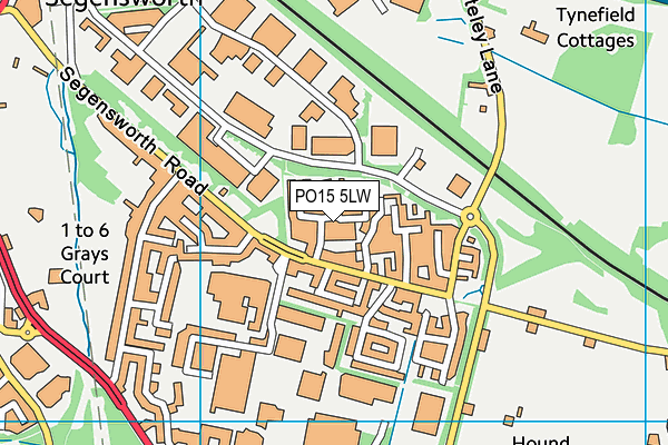 PO15 5LW map - OS VectorMap District (Ordnance Survey) PO15 5LW map - OS VectorMap District (Ordnance Survey)