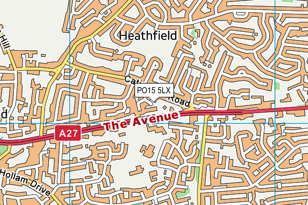PO15 5LX map - OS VectorMap District (Ordnance Survey) PO15 5LX map - OS VectorMap District (Ordnance Survey)