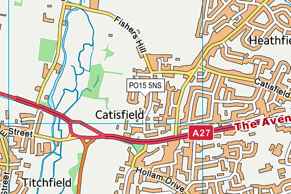 PO15 5NS map - OS VectorMap District (Ordnance Survey)