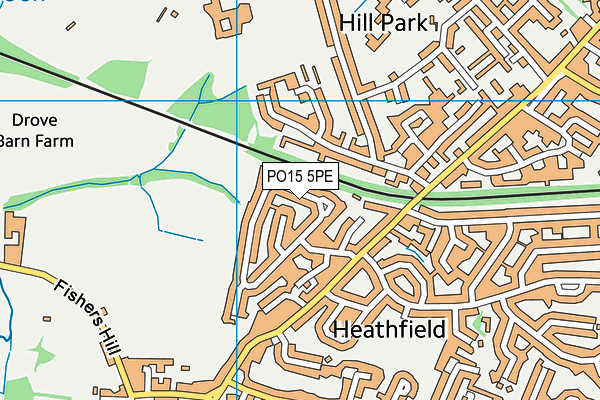 PO15 5PE map - OS VectorMap District (Ordnance Survey)