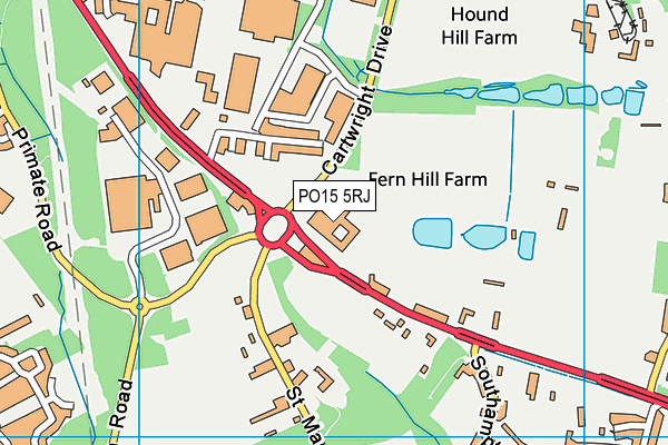 PO15 5RJ map - OS VectorMap District (Ordnance Survey) PO15 5RJ map - OS VectorMap District (Ordnance Survey)