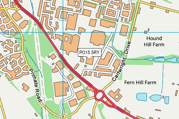 PO15 5RY map - OS VectorMap District (Ordnance Survey) PO15 5RY map - OS VectorMap District (Ordnance Survey)