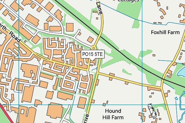 PO15 5TE map - OS VectorMap District (Ordnance Survey) PO15 5TE map - OS VectorMap District (Ordnance Survey)