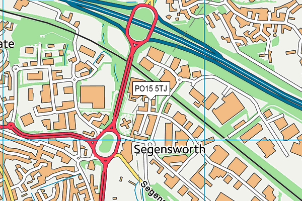 PO15 5TJ map - OS VectorMap District (Ordnance Survey)