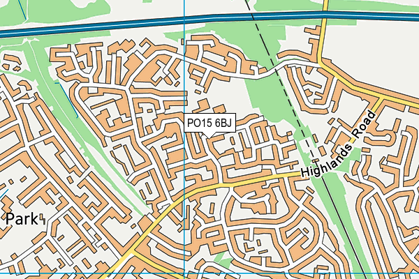 PO15 6BJ map - OS VectorMap District (Ordnance Survey) PO15 6BJ map - OS VectorMap District (Ordnance Survey)