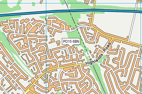 PO15 6BN map - OS VectorMap District (Ordnance Survey) PO15 6BN map - OS VectorMap District (Ordnance Survey)
