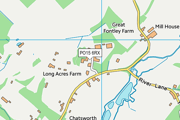 PO15 6RX map - OS VectorMap District (Ordnance Survey)