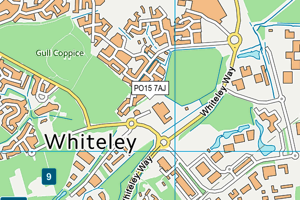 PO15 7AJ map - OS VectorMap District (Ordnance Survey)