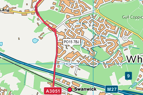 PO15 7BJ map - OS VectorMap District (Ordnance Survey) PO15 7BJ map - OS VectorMap District (Ordnance Survey)