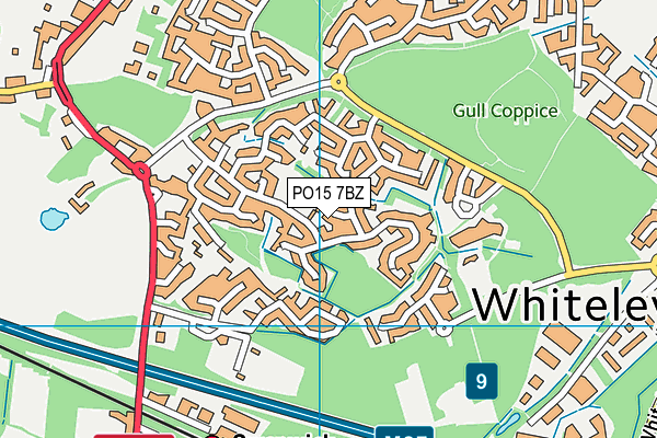 PO15 7BZ map - OS VectorMap District (Ordnance Survey) PO15 7BZ map - OS VectorMap District (Ordnance Survey)