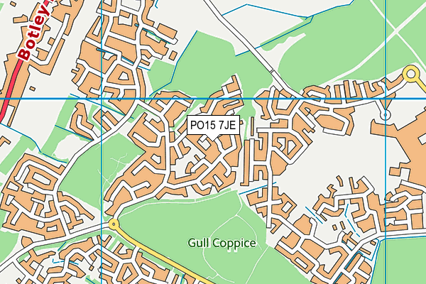 PO15 7JE map - OS VectorMap District (Ordnance Survey) PO15 7JE map - OS VectorMap District (Ordnance Survey)