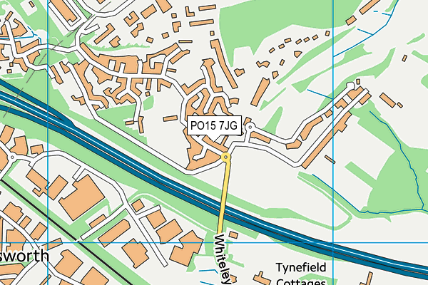 PO15 7JG map - OS VectorMap District (Ordnance Survey) PO15 7JG map - OS VectorMap District (Ordnance Survey)