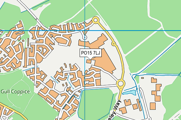 PO15 7LJ map - OS VectorMap District (Ordnance Survey)